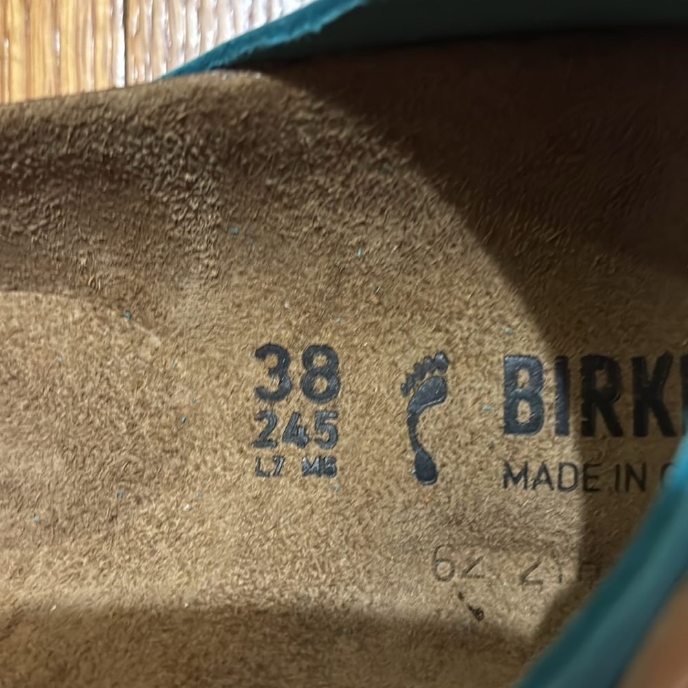 Birkenstock Arizona Biscay Blue Narrow Leather US 7 WD - Picture 5 of 5